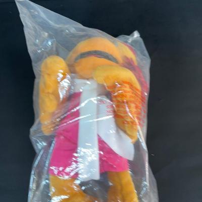 LOT 98: UNOPENED! VINTAGE Ronald McDonald & Early Birdie Plush Toys, French Fry Tote Bag along with a Ronald McDonald Digital Watch