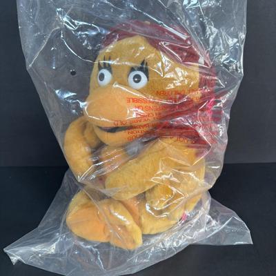 LOT 98: UNOPENED! VINTAGE Ronald McDonald & Early Birdie Plush Toys, French Fry Tote Bag along with a Ronald McDonald Digital Watch