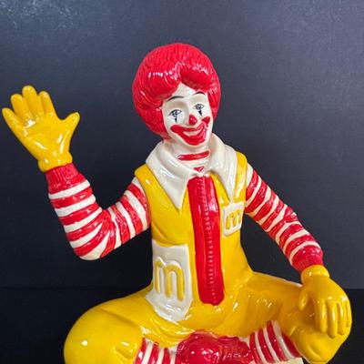 LOT 99: Vintage 1970s Ronald McDonald Plastic Bank, Ceramic Grimace Bank, Digital Watches, Character Pencils in Holder, 2004 Ty McDonalds...
