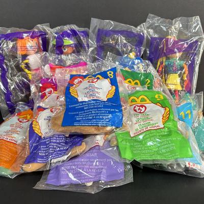 LOT 100: NIP McDonalds Happy Meal Toys: Betty Spaghetty-Complete set of 4 & 1999 Ty Teenie Beanie Babies Complete Set of 12
