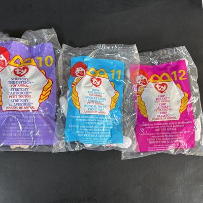 LOT 100: NIP McDonalds Happy Meal Toys: Betty Spaghetty-Complete set of 4 & 1999 Ty Teenie Beanie Babies Complete Set of 12
