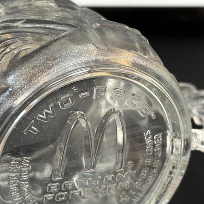 LOT 101: Vintage McDonalds DC Batman Forever 3D Mugs (2-complete sets) & McDonalds McSpoon Coffee Stirrer/Spoon Swizzle Stick