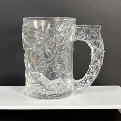 LOT 101: Vintage McDonalds DC Batman Forever 3D Mugs (2-complete sets) & McDonalds McSpoon Coffee Stirrer/Spoon Swizzle Stick