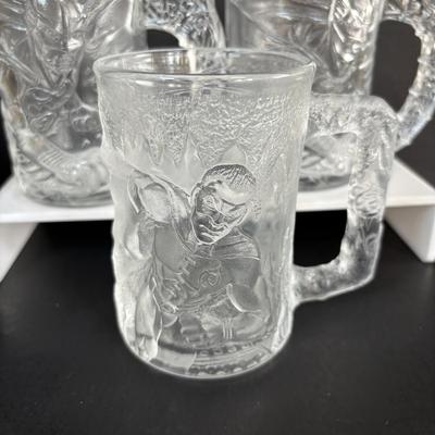 LOT 101: Vintage McDonalds DC Batman Forever 3D Mugs (2-complete sets) & McDonalds McSpoon Coffee Stirrer/Spoon Swizzle Stick