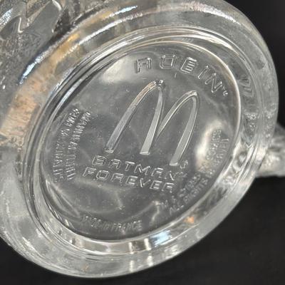 LOT 101: Vintage McDonalds DC Batman Forever 3D Mugs (2-complete sets) & McDonalds McSpoon Coffee Stirrer/Spoon Swizzle Stick