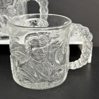 LOT 101: Vintage McDonalds DC Batman Forever 3D Mugs (2-complete sets) & McDonalds McSpoon Coffee Stirrer/Spoon Swizzle Stick