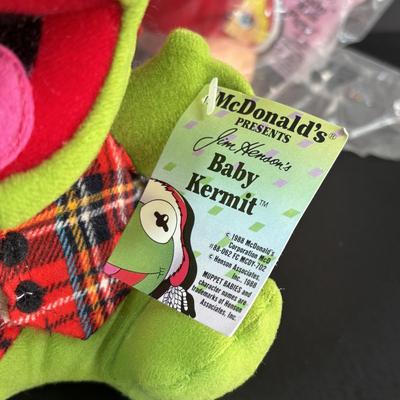 LOT 104: McDonalds 1988 Muppet Babies Fozzie Bear, Miss Piggy, Kermit Plushes, NIP Happy Meal Winnie the Pooh Toys 1-8 and More