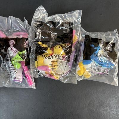 LOT 104: McDonalds 1988 Muppet Babies Fozzie Bear, Miss Piggy, Kermit Plushes, NIP Happy Meal Winnie the Pooh Toys 1-8 and More