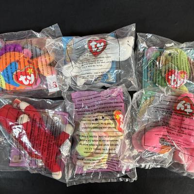 LOT 107: New in Package McDonalds Happy Meal Toys American Girl, Barbie and Ty Teenie Beanie Babies
