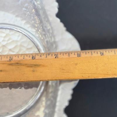 LOT 111: Oversized Centerpiece Champagne Glasses, Silver Trays, Zens Glass Canister Set, Hand Wrought Creations by Rodney Kent Trays...