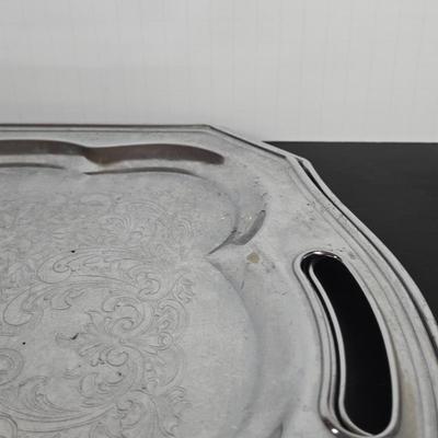 LOT 111: Oversized Centerpiece Champagne Glasses, Silver Trays, Zens Glass Canister Set, Hand Wrought Creations by Rodney Kent Trays...