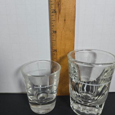 LOT 112: Crystal Wine Decanter, Vintage 1950s Pennsylvania Railroad GG1 Roly Poly Glasses, Schmitt Sohne Liqueur Glasses, Lo Ball...