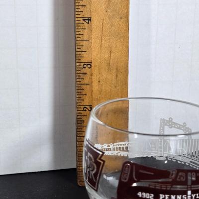 LOT 112: Crystal Wine Decanter, Vintage 1950s Pennsylvania Railroad GG1 Roly Poly Glasses, Schmitt Sohne Liqueur Glasses, Lo Ball...