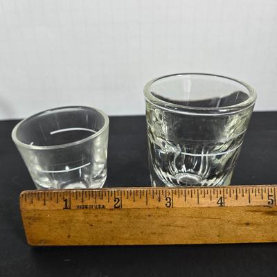 LOT 112: Crystal Wine Decanter, Vintage 1950s Pennsylvania Railroad GG1 Roly Poly Glasses, Schmitt Sohne Liqueur Glasses, Lo Ball...