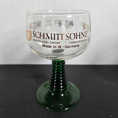 LOT 112: Crystal Wine Decanter, Vintage 1950s Pennsylvania Railroad GG1 Roly Poly Glasses, Schmitt Sohne Liqueur Glasses, Lo Ball...