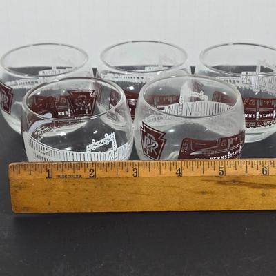 LOT 112: Crystal Wine Decanter, Vintage 1950s Pennsylvania Railroad GG1 Roly Poly Glasses, Schmitt Sohne Liqueur Glasses, Lo Ball...