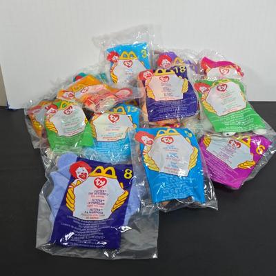 LOT 117: Complete Set of YEAR 2000 TY BEANIES and Incomplete Set of SPY KIDS 2 McDonalds Happy Meal Toys; All in Unopened, Original Packing