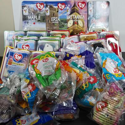 LOT 118: All in Unopened, Original Packing: Complete Set of McDonald's Charites TY BEANIES, Complete Set of TY LEGENDS BEANIES,...