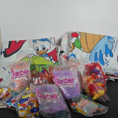 LOT 119: Original Unopened Packing of RONALD and FRIENDS TY BEANIES, Incomplete Set of BARBIE Happy Meal Toys, Incomplete Set of HOT...