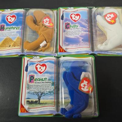 LOT 123: All in Unopened Original Packing ; Complete Set of TY BEANIES and Complete Set of LILO and STITCH Happy Meal Toys