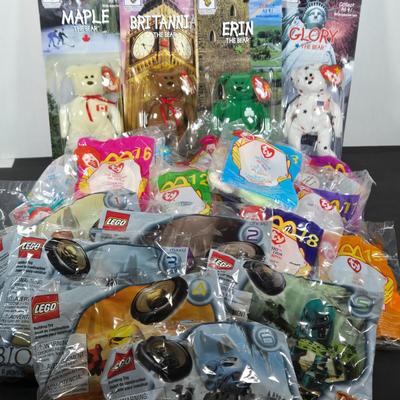 LOT 125: All in Unopened Original Packing; Full Set of McDonald's Charities TY BEANIES, Complete Sets of TY BEANIES , and LEGO...