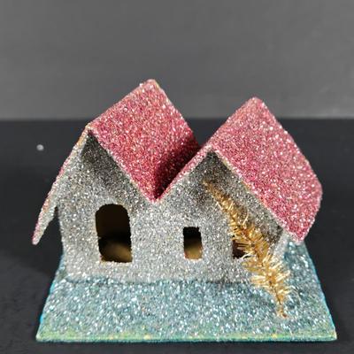 LOT 128: Collection of Vintage "PUTZ" Christmas Village Houses Made in Japan