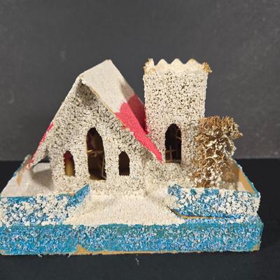 LOT 128: Collection of Vintage "PUTZ" Christmas Village Houses Made in Japan