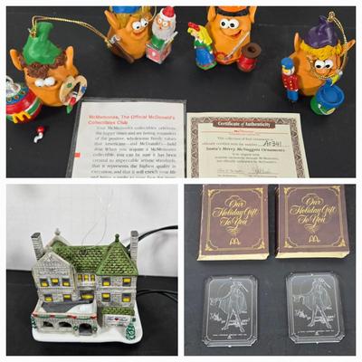 LOT 129: "SANTA'S MERRY MCNUGGETS ORNAMENTS" ,TINY TIM & Small Dept. 56 Ornaments, and Dept. 56 1999 "THE FIRST...