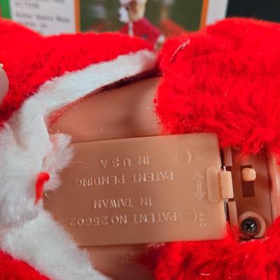 LOT 131: Jingle Bell Rock Santa ,Roller Skating Santa Bear (Untested), and Musical Puppy (Tested and Works) ; Please Note Broken Bell on...