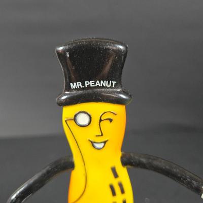 LOT 133: Handcrafted "BUDWEISER" Sailboat, BUDWEISER Pens, MR. PEANUT Bendable Figure, MR. PEANUT Pen, & Vintage Metal...