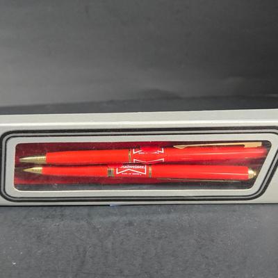 LOT 133: Handcrafted "BUDWEISER" Sailboat, BUDWEISER Pens, MR. PEANUT Bendable Figure, MR. PEANUT Pen, & Vintage Metal...