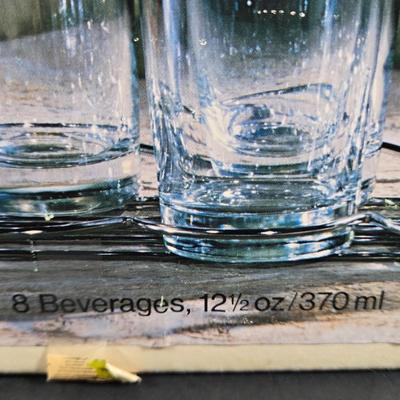 LOT 134: Nine Piece SILVER MIST GLASSES and CADDY SET and THE UN-CANDLE SET; Both Complete