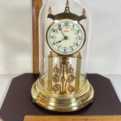 LOT 167: Vintage Made in Germany Kundo (Kieninger & Obergfell) Brass Clock with Key