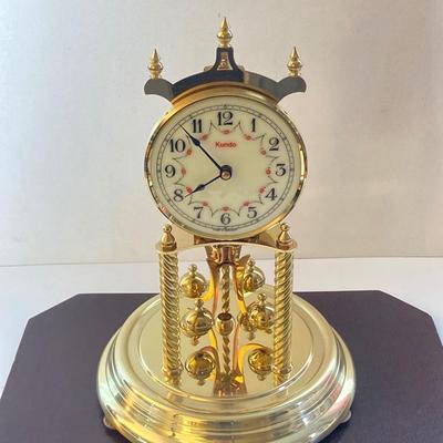 LOT 167: Vintage Made in Germany Kundo (Kieninger & Obergfell) Brass Clock with Key