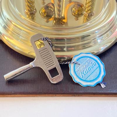 LOT 167: Vintage Made in Germany Kundo (Kieninger & Obergfell) Brass Clock with Key