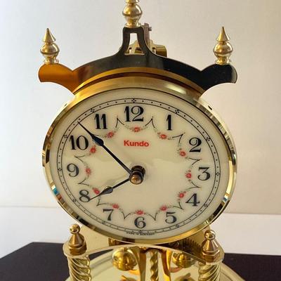 LOT 167: Vintage Made in Germany Kundo (Kieninger & Obergfell) Brass Clock with Key