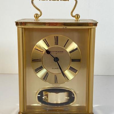 LOT 168: Vintage Wittnauer Quartz Brass Table Clock