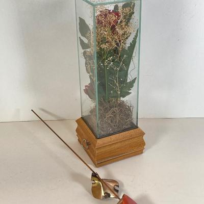 LOT 169: A Rose is a Rose is a Rose Collection - Capodimonte Italy, Purple Lighted in Dome, Japan Fan, Music Box, Frames and More