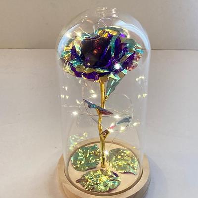 LOT 169: A Rose is a Rose is a Rose Collection - Capodimonte Italy, Purple Lighted in Dome, Japan Fan, Music Box, Frames and More