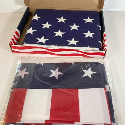 LOT 170: Patriotic Collection - USA Flags, Cannon Ball, Miniature Liberty Bell, Signed Prints (Joseph L Voelker), Declaration of...