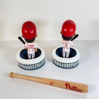 LOT 172: McDonald's / Philly Sports Bobble Heads - Phillies' Jim Thome and Pat Burrell, 76er's Allen Iverson, Eagle's...
