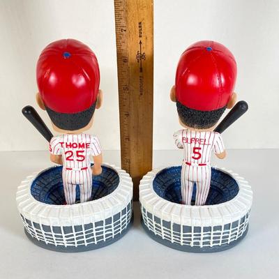 LOT 172: McDonald's / Philly Sports Bobble Heads - Phillies' Jim Thome and Pat Burrell, 76er's Allen Iverson, Eagle's...