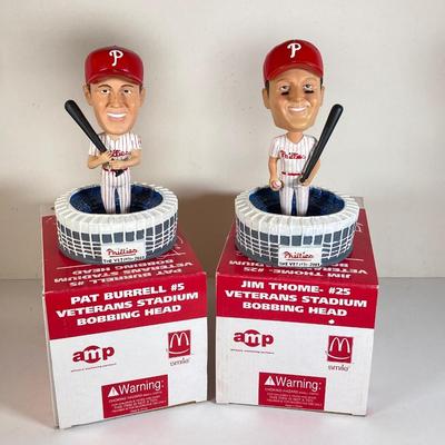 LOT 173: McDonald's / Philadelphia Sports Bobble Heads - 76er's Allen Iverson (Blue and White Jerseys) and Phillies' Jim...