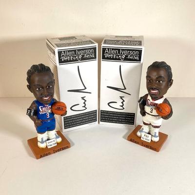 LOT 173: McDonald's / Philadelphia Sports Bobble Heads - 76er's Allen Iverson (Blue and White Jerseys) and Phillies' Jim...