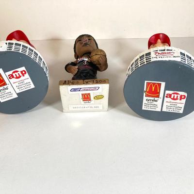 LOT 174: McDonald's / Philadelphia Bobble Heads - Allen Iverson Limited Gold Edition Numbered 31104 w/COA, Phillies' Jim Thome...