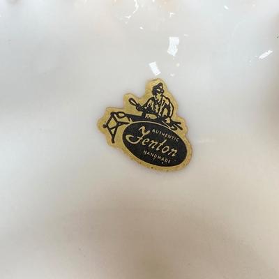 LOT 177: Fenton Hob Nail Ruffled Top Milk Glass Pedestal Compote, Arnart Porcelain Musical Dove Sculpture, Hallmark Serving Dishes and More