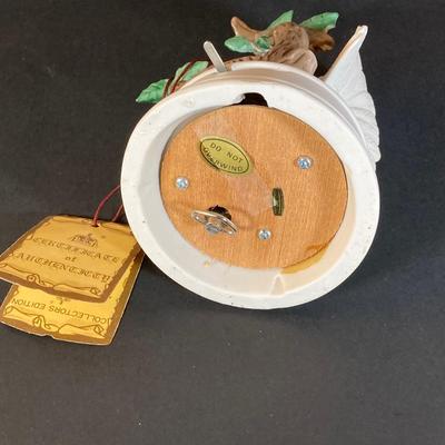 LOT 177: Fenton Hob Nail Ruffled Top Milk Glass Pedestal Compote, Arnart Porcelain Musical Dove Sculpture, Hallmark Serving Dishes and More