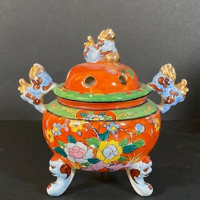 LOT 178: Beautiful Asian Decorative Collection - Sphinx, Silver / Gold Tone Trees in Mirrored Glass Box and More