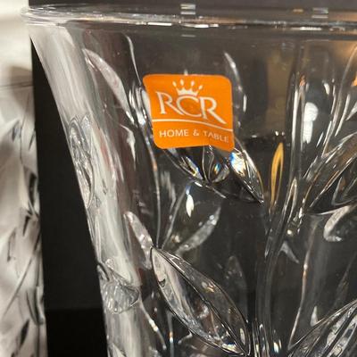 LOT 179: RCR Crystal Italy Entertaining Collection - Vase, Jug, Centerpiece and Bowl