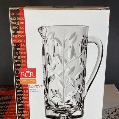 LOT 179: RCR Crystal Italy Entertaining Collection - Vase, Jug, Centerpiece and Bowl
